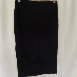 Black midi pencil skirt with elastic waist